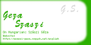 geza szaszi business card