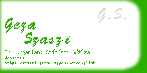 geza szaszi business card